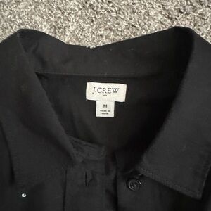 J. Crew Black Blouse Classic Collar Top